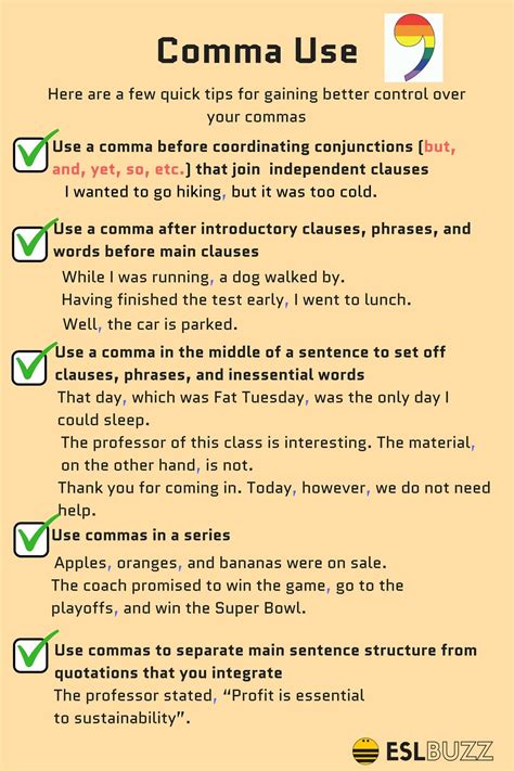    , |Using Commas